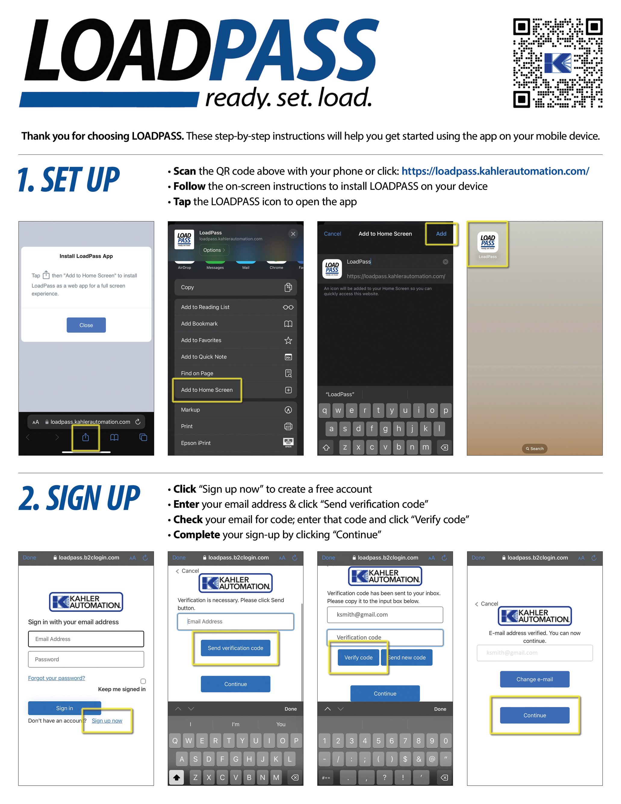 Getting Started with LOADPASS