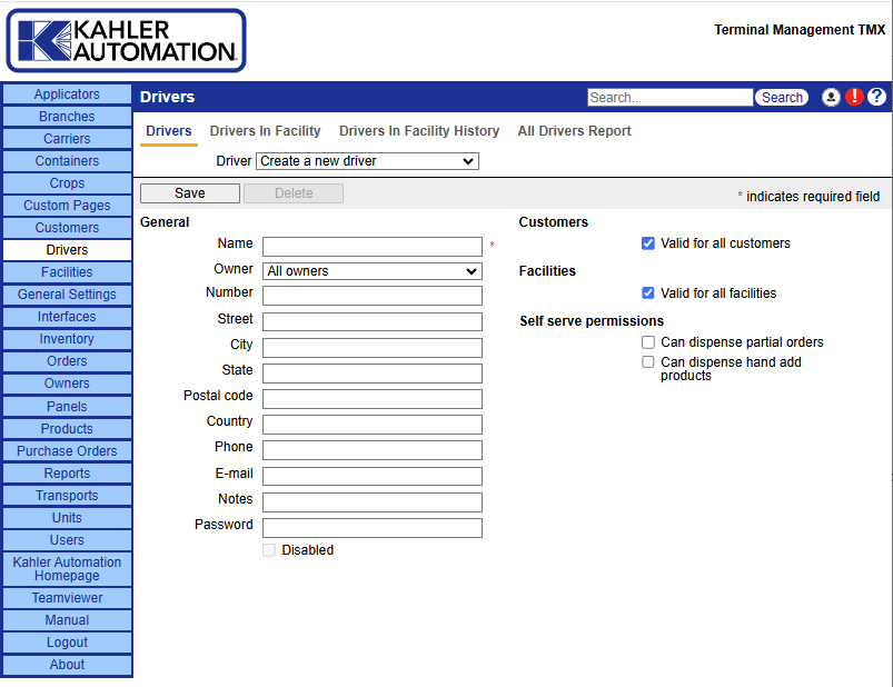 Adding a Driver Record